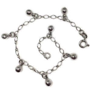 Charm Bracelet plain balls white gold on silver